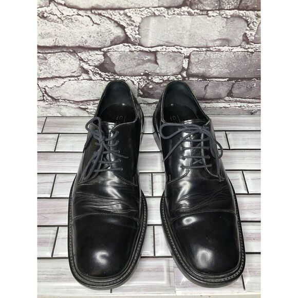 LAUDINO CACCIN Black Leather Cap Toe Oxfords Lace Dress Shoes Men Sz 9M US/42EU - Picture 12 of 16